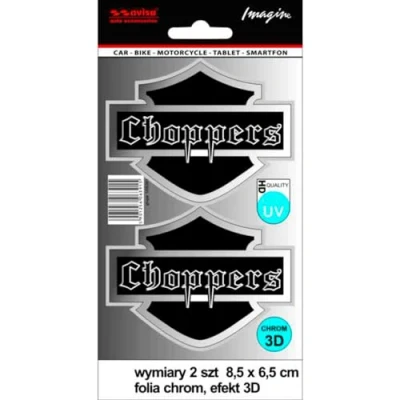 Abbildung von Avisa AutoTattoo Aufkleber Choppers 3D Chrome 8,5 x 6,5cm, Schwarz