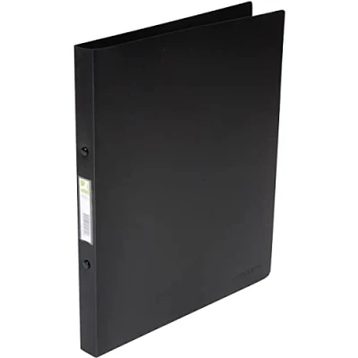 Abbildung von Q Connect KF02923 Ringbuch / 12 Stück/ A4 4 Ring 16 mm/Farbe: Schwarz Transparent/aus Starkem Transluzente PP Folie 22 mm Rücken/Ringhefter Plastik/Ringordner Schmal Dünne Ordner