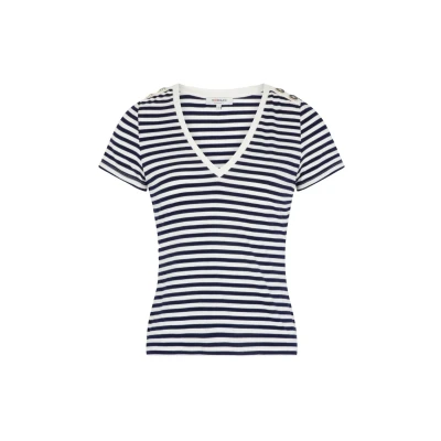 Abbildung von Morgan Damen 241 dina Kurzärmelige T Shirts, Off White/Navy, Small