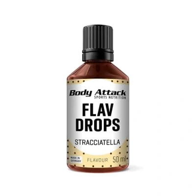 Abbildung von Body Attack Flav Drops®, 50 ml, Stracciatella, Aromatropfen für Lebensmittel, zuckerfreie Flavour Drops ohne Kalorien, vegan &amp; Qualität Made in Germany
