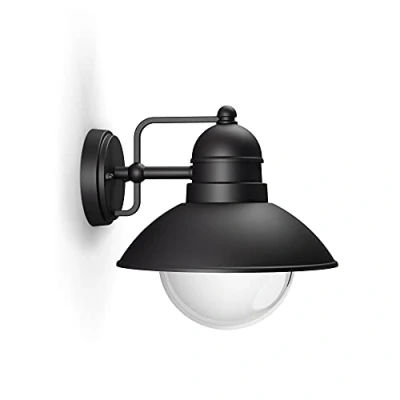 Abbildung von Philips myGarden Hoverfly Vintage Wandlaterne für Außen, Garten und Terrasse, [schwarz] benötigt 1 x 60 W, 230 V Glühbirne
