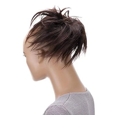 Abbildung von CAISHA Jumbo Haarteil Haargummi Dutt Flora Hochsteckfrisuren Brautfrisuren Natürlich Gewellt Unordentlich DM17cm Kastanienbraun G7F