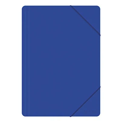Abbildung von Dokumentenmappe Mit Gummiband OFFICE PRODUCTS A4 PP 500 Mikron 3 Klappen Blau / Typ Klappen/Art Gummiband/Material Pp/Farbe Blau/Format Abmessungen (mm) 240x320