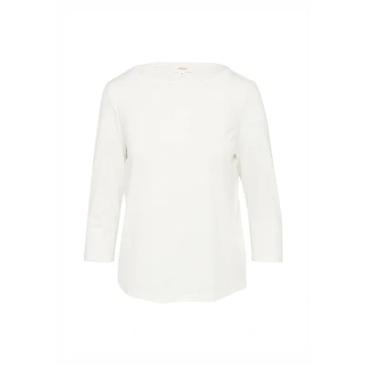 Abbildung von s.Oliver MIT 3/4ÄRMELN Langarmshirt, Damen, Größe: 36, Ecru