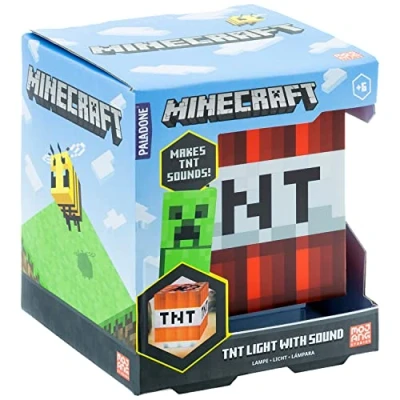 Abbildung von Minecraft TNT Licht mit In Game Sounds Offiziell lizenziertes Handheld Nachtlicht &amp; lustiges Spielzeug für Kinder, Zimmerdeko, Geschenk Gamer