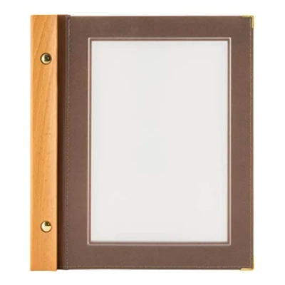 Abbildung von SECURIT MC WRA5 BR Wood Menukarte inkl. 2 dopplete Einlage für Menüs (für 4 Seiten A5), Holz, Braun