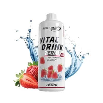 Abbildung von Best Body Nutrition Vital Drink ZEROP® Erdbeere, Original Getränkekonzentrat Sirup zuckerfrei, 1:80 ergibt 80 Liter Fertiggetränk, 1000 ml