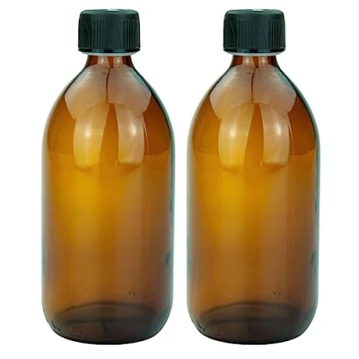 Abbildung von mikken 2 braune Glasflaschen 500 ml mit Schraubverschluss