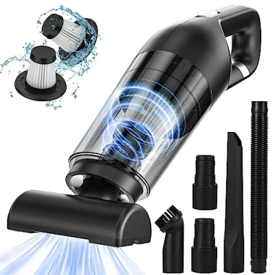 Abbildung von Czemo Handstaubsauger Akku 9000Pa Autostaubsauger Stark Staubsauger Kabellos Tragbarer Handsauger USB Auto Ohne Kabel für Zuhause Tierhaare (Schwarz)