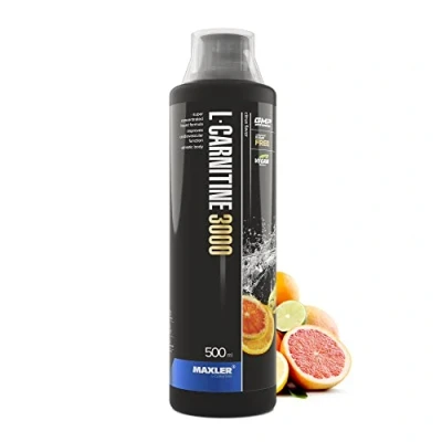 Abbildung von Maxler L Carnitine 3000 Zitrus 500ml Hochdosiertes Carnitin Liquid Vegane Nahrungsergänzuing 3000mg Wirksotff pro Portion 20 Portionen Inklusive Messbecher