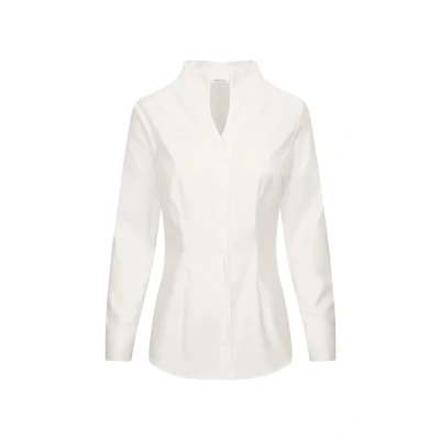 Abbildung von Seidensticker Damen City Langarm Slim Fit Kelchkragen Bügelleicht Bluse, Weiß, 34 EU