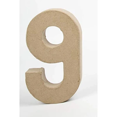 Abbildung von Create Crafts Creativ 26637 Pappmaché Nummer 9, 20 cm, Beige