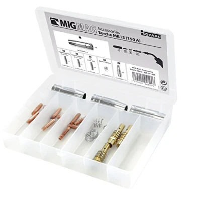 Abbildung von GYS 041226 Verbrauchsmaterialien Box für MIG Taschenlampe 150 A, 0,00 V, weiß, Set 26 teilig