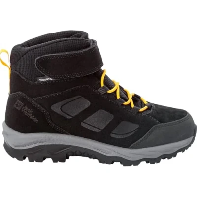 Abbildung von Jack Wolfskin VOJO LT Texapore MID K Hikingschuh Black burly yellow xt für Kinder, Größe: 32, Leder