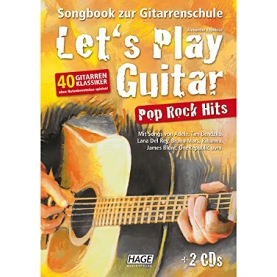 Abbildung von Let&#039;s Play Guitar Pop Rock Hits mit 2 CDs: Songbook zur Gitarrenschule 40 Gitarren Klassiker ohne Notenkenntnisse spielen