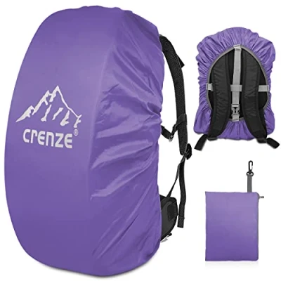 Abbildung von Crenze Regenschutz für Rucksäcke, 15 90L wasserdichte Regenhülle, Rucksack Cover Wandern, Camping, Radfahren, Reisen und Schulranzen