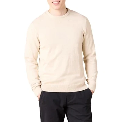 Abbildung von Amazon Essentials Herren Pullover mit Rundhalsausschnitt (in Übergrößen erhältlich), Haferbeige Meliert, M