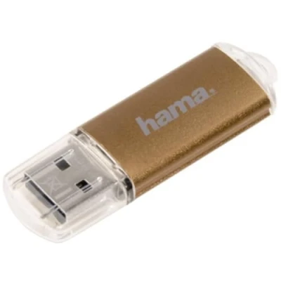 Abbildung von Hama 32GB USB Stick 2.0 Datenstick (10 MB/s Datentransfer, mit Öse zur Befestigung am Schlüsselring, Speicherstick, Memory Verschlusskappe, geeignet für Windows/MacBook) bronze
