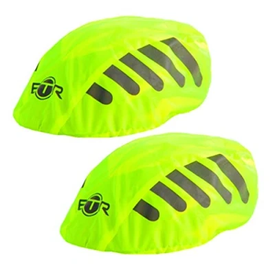 Abbildung von BTR fahrradhelm regenüberzug. Helm Cover x 2. Wasserdichter regenhaube fahrradhelm. Regenschutz für Gelb