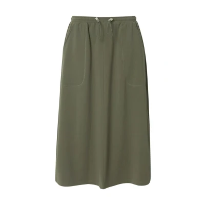 Abbildung von Ulla Popken MIDI Alinienrock, Damen, Größe: 50/52, Olive grey