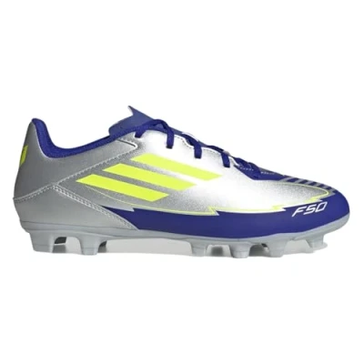 Abbildung von adidas Unisex F50 Club Football Boots FG/MG Fußballschuhe, Silver met./solar Yellow/Lucid Blue, 42 EU