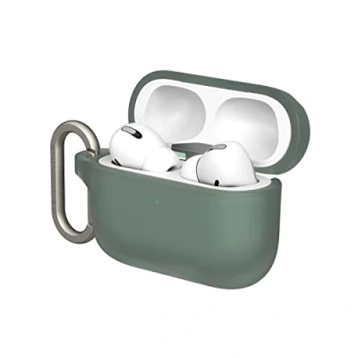 Abbildung von RHINOSHIELD AirPods Case mit Karabiner kompatibel Apple [AirPods Pro] Fallschutz in Militärqualität, Kratzfest, kabelloses Aufladen [Salbeigrün, Standard Set]