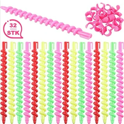 Abbildung von 32 Stück Magic Spiral Lockenwickler Curler über Nacht Locken ohne Hitze Spirallockenwickler Curlers zum Schlafen Hair Styling Zubehör Curly rolls Heatless