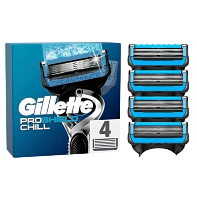 Abbildung von Gillette ProShield Chill Rasierklingen für Rasierer, 4 Ersatzklingen Nassrasierer Herren mit 5 fach Klinge, Made in Germany