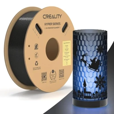 Abbildung von Creality Hyper PETG Filament, Schwarz Filament 1.75mm 1KG, 3D Drucker Maßgenauigkeit +/ 0.03mm, Druck Materialien für die Meisten Drucker, 2.2lbs/Spool