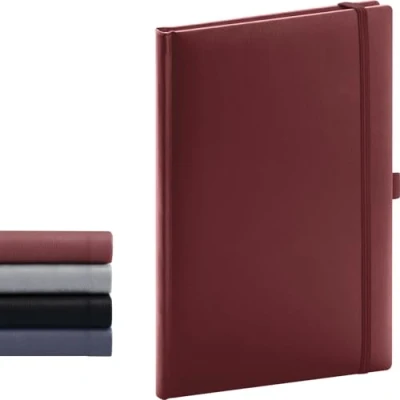 Abbildung von NOTIQUE Notizbuch Liniert, Hardcover Notizbuch, Notizheft, Journal, Tagebuch mit Gummiband und Stifthalter 15x21cm, 192 Seiten (Burgunderrot, Liniert)