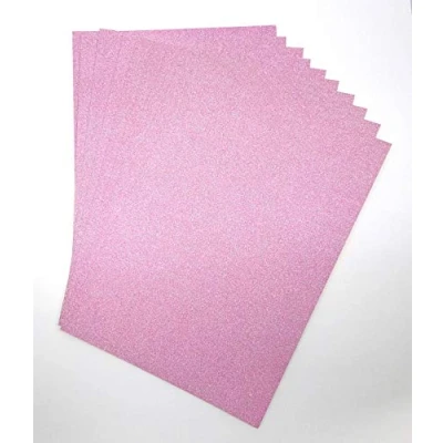 Abbildung von A4 hellrosa Glitzer Karton, Glitzerpapier, fusselfrei, glitzernd, Bastelpapier, 250 g/m², Bastelkarton, säurefrei (Hellrosa, 10 Blatt)
