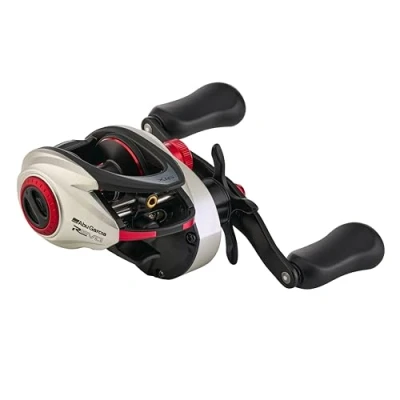 Abbildung von Abu Garcia Low Profile Baitcast Reel, Revo STX Reels, Raubfischangeln, Süßwasserangler, Barsch, Hecht, Zander, Schwarz/Silber, robust &amp; leicht, 11+1 Lager,