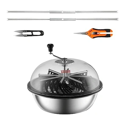 Abbildung von VEVOR 24&quot; Erntemaschine Manuell Trimmer Blattschüssel mit 3 Arten von Edelstahl Klingen zum Schneiden nassen/trockenen Pflanzen Tumble Cutter Bowl Grow