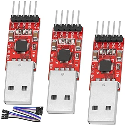 Abbildung von AZDelivery 3 x CP2102 USB zu TTL Konverter HW 598 für 3,3V und 5V mit Jumper Kabel kompatibel Arduino inklusive E Book!