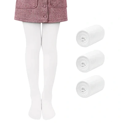 Abbildung von Libella 3er Pack Ballett Strumpfhose für Mädchen Tanzstrumpfhose mit Fuß 80 DEN Blickdicht Mikrofaser Farbig 27251 Weiß 122 128