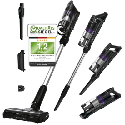 Abbildung von Hoover HF1 Plus [HF1PZ10H] Akku Staubsauger kabellos mit XL Staubbehälter &amp; LED, bis zu 45min Laufzeit, für alle Bodenarten, Anti Twist gegen Haarverwicklung, Akkusauger Parkfunktion, 0.7L