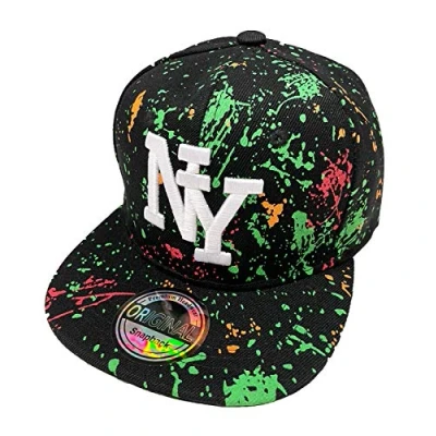 Abbildung von J26 Kids Kinder Snapback Teenies USA Cap Teenie Kappe Basecap Mütze Trucker Cappy Sport NY (Schwarz Grün)