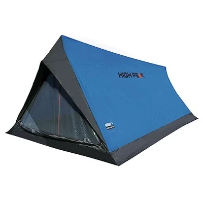 Abbildung von High Peak Hauszelt Minilite, Campingzelt für 2 Personen, Leichtgewicht 1,0 kg, kleines Packmaß, 1500 mm wasserdicht, Ventilationssystem, Moskitoschutz, blau/grau