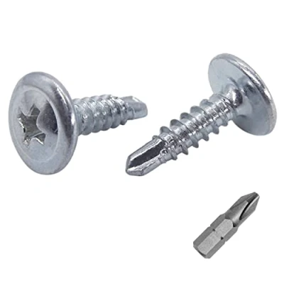 Abbildung von (Packung mit 300 Stück) Verzinkter Stahl 4,2 x 16 mm Schrauben, Kreuzschlitz modifizierter Traversenkopf, Selbstbohrende Blechschraube, Selbstschneidend (300, mm)