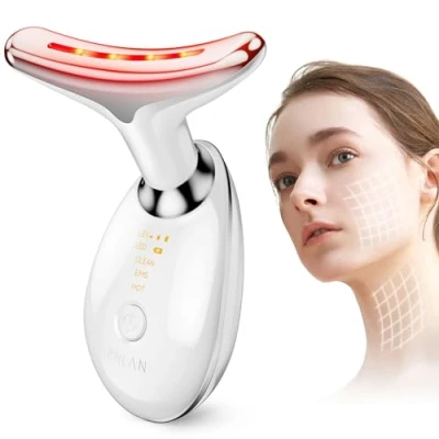 Abbildung von Gesichtsmassagegerät Gegen Falten,ANLAN Gesicht Schönheit Gerät mit 3 Modi,45℃ V Face Beauty Meter Gesichtsgerät für Hautstraffung &amp; Lifting EMS Gesichtsmassage Damen Herren Shape
