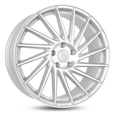 Abbildung von KESKIN 5 loch 22Zoll 120mm Alufelge KT17 Hurricane silber Front poliert KT171022512040741SFP Felge