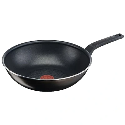 Abbildung von Tefal Easy Cook &amp; Clean Wokpfanne 28 cm, Antihaftbeschichtung, Thermo Signal Temperaturindikator, Schwarz, B5551933