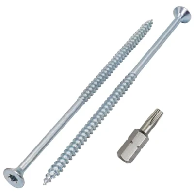 Abbildung von SKIR&#039;CO (20 Stück) Holzschrauben aus verzinktem Stahl 5,0 x 120 mm, Torx Senkkopfschrauben, Spanplattenschrauben, Teilgewinde