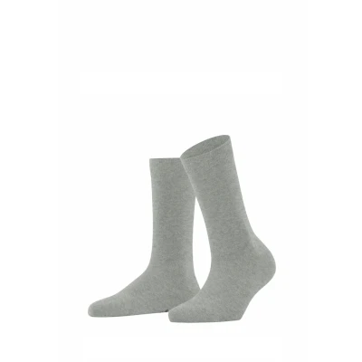 Abbildung von FALKE Damen Socken Family W So nachhaltige Baumwolle einfarbig 1 Paar, Grau Light Heather 3223, 39 42