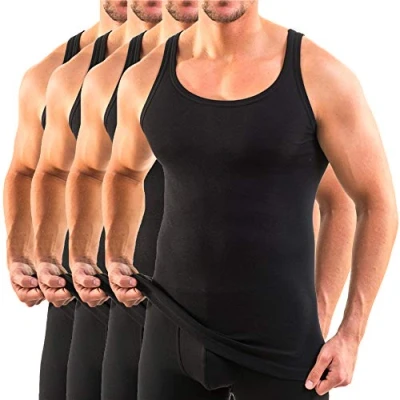 Abbildung von HERMKO 3000 4er Pack Herren Tank Top (Weitere Farben) Bio Baumwolle, Größe:D 10 = EU 4XL, Farbe:schwarz