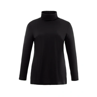 Abbildung von Ulla Popken Grosse GRÖSSEN BIS 64 Rollkragen Langarmshirt, Damen, Größe: 42/44, Schwarz