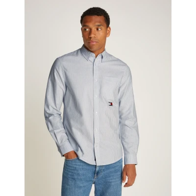 Abbildung von Tommy Jeans Stripe Shirt Hemd, Herren, Größe: Medium, Colorado blue