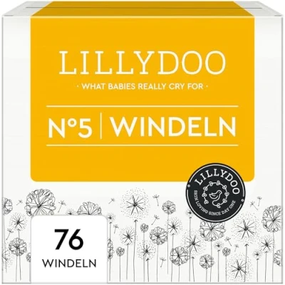 Abbildung von LILLYDOO hautfreundliche Windeln, Größe 5 (11 16 kg), Halbmonatsbox (76 Windeln) (FSC Mix)