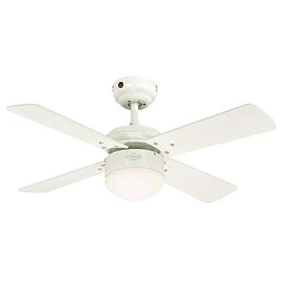 Abbildung von Westinghouse Lighting 7242040 Deckenventilator mit Beleuchtung, Metall, 17 watts, 90 x 38 cm, Ausführung in Weiß Wendeflügeln Hellem Ahorn/Weiß