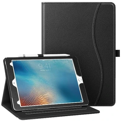 Abbildung von Fintie Hülle für iPad Pro 9,7 Zoll 2016 [Eckenschutz] Multi Winkel Betrachtung Folio Stand Schutzhülle Cover mit Dokumentschlitze, Auto Sleep/Wake, Schwarz